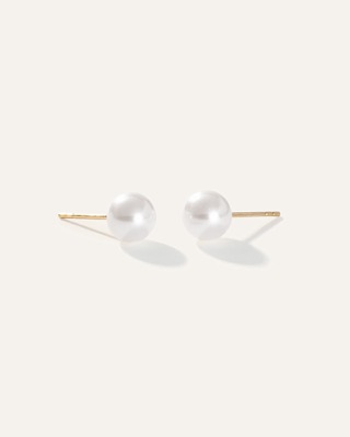 14K Gold Freshwater Pearl Studs (6mm) — Quince